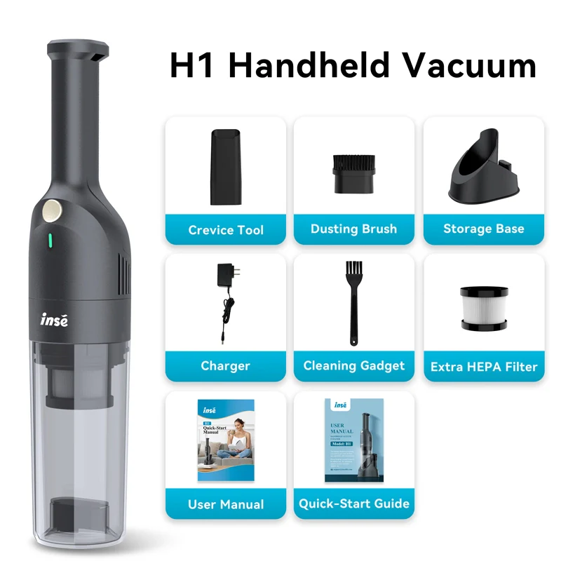 INSE H1 Handheld Vacuum Cordless Ultra-Lightweight Mini Hand Vacuum for Car Home Office - Image 6