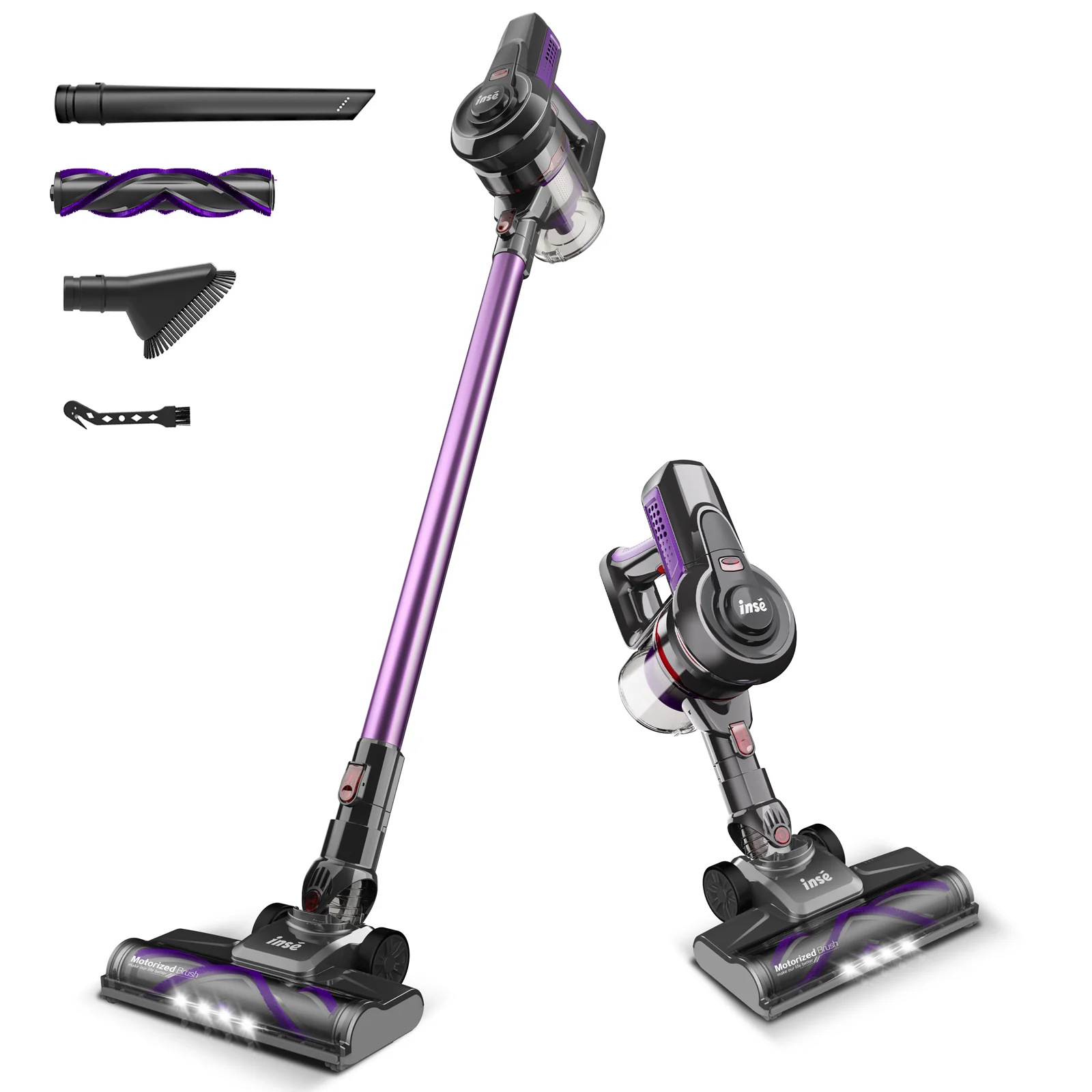 INSE Cordless Vacuum Cleaner,6 in 1 Powerful Stick Handheld Vacuum,25Kpa Vacuum Cleaner,45min Runtime,Lightweight Cordless Stick Vacuum for Hard Floor Carpet Pet Hair,N670 - Image 3