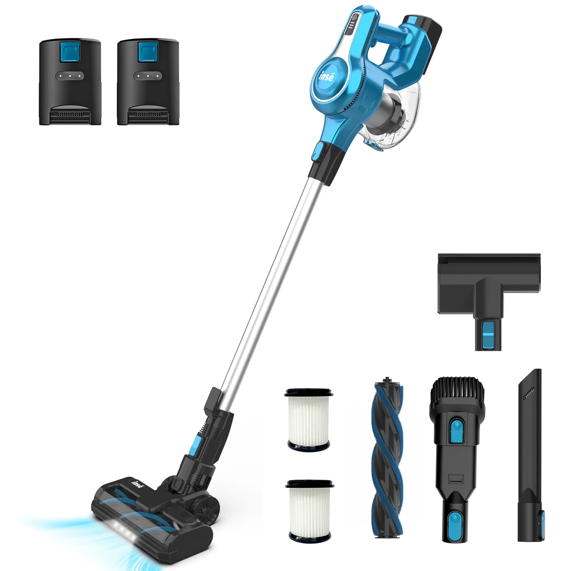 INSE Cordless Vacuum Cleaner,6-in-1 Rechargeable Stick Vacuum Lightweight for Carpet Hardfloor Pet Hair Home,N520 Blue - Image 10
