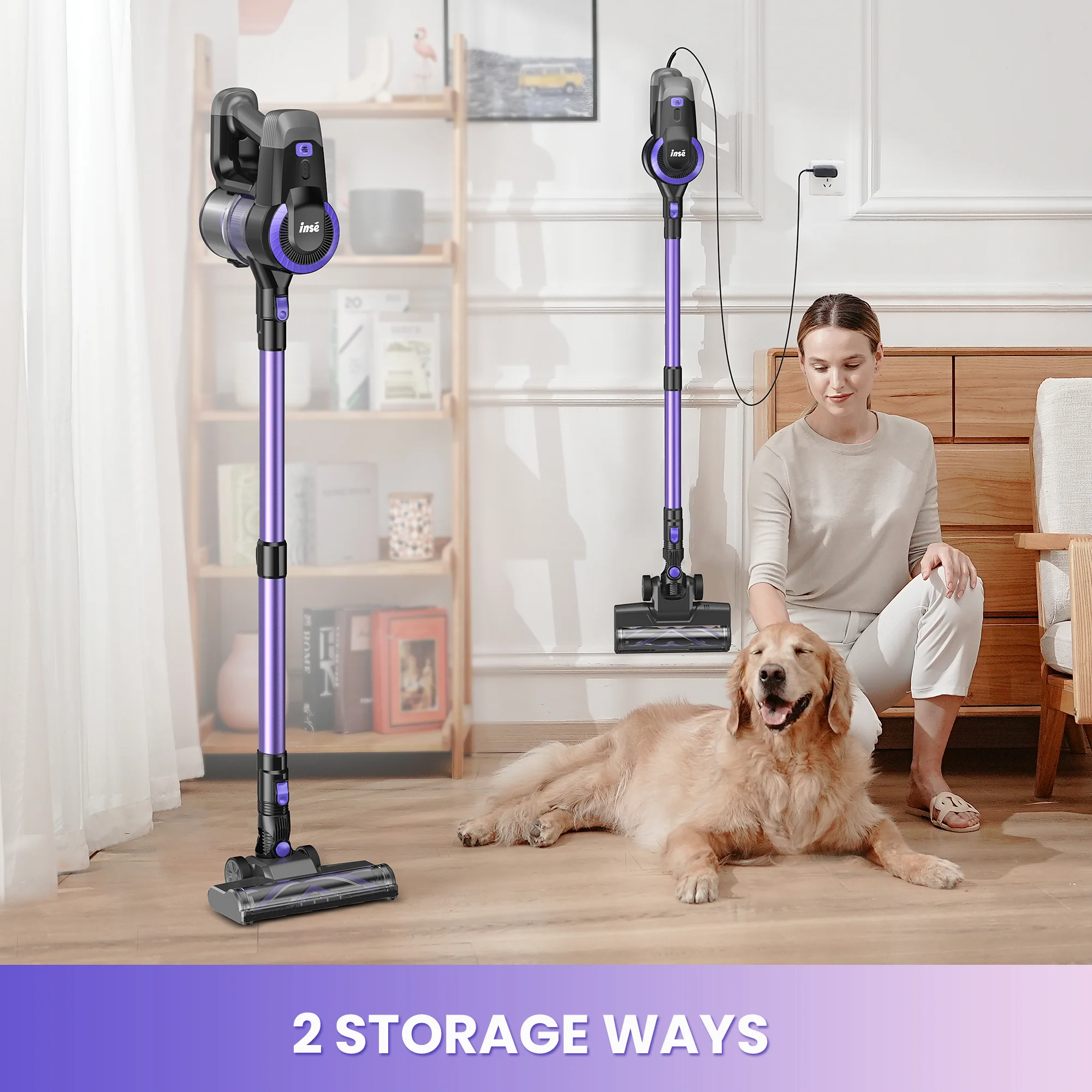 INSE Lightweight Cordless Stick Vacuum Cleaner for Carpet Hardwood Floor Pet Hair, N3P & N3E - Image 8