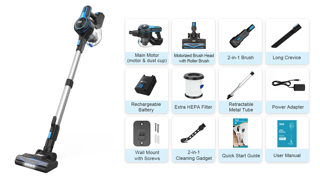 INSE N5T Cordless Vacuum 145w 12kpa Suction Power 6 in 1 Stick Vacuum - Image 7