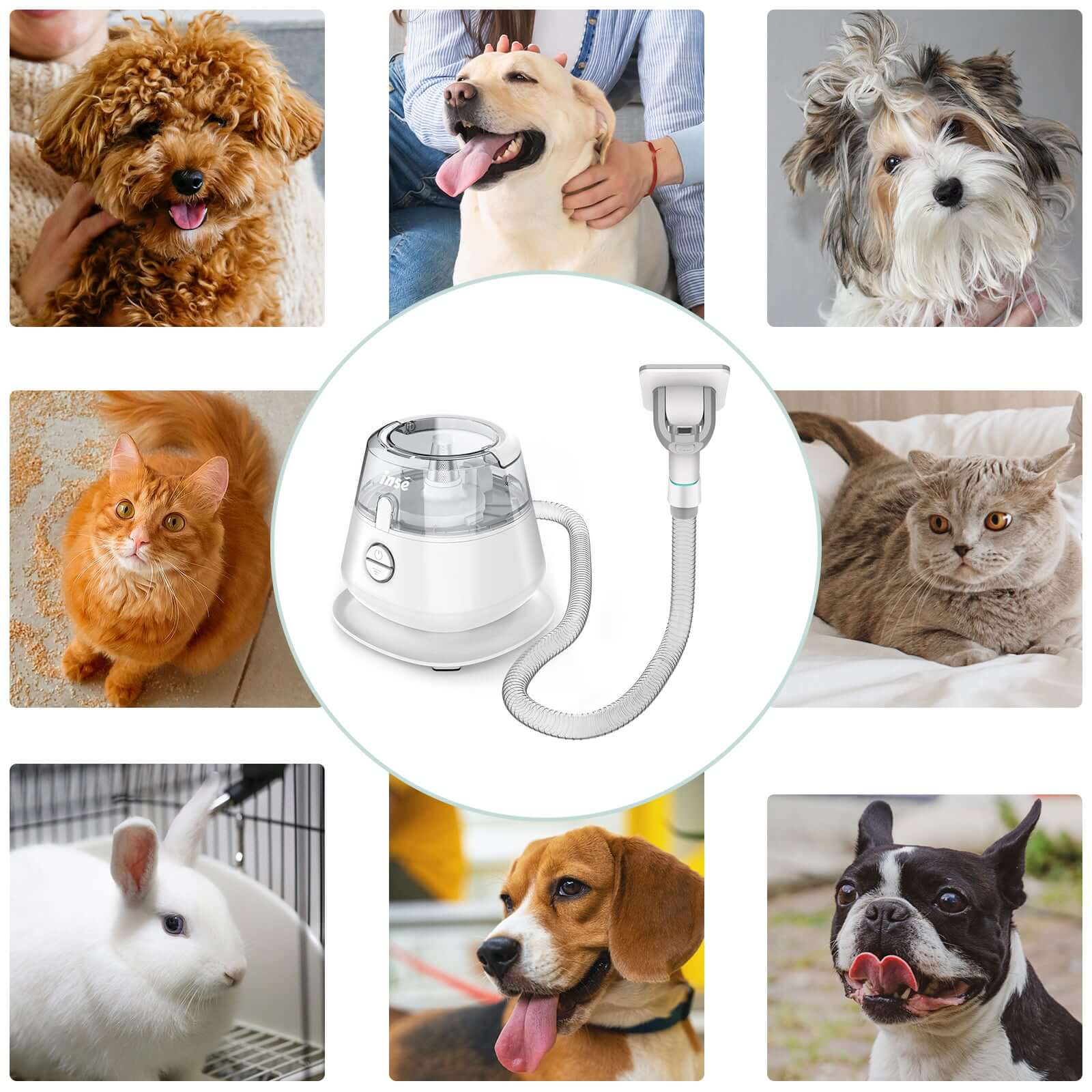 INSE P20 Pro Dog Grooming Kit Pet Hair Clipper Vacuum for Dog Cat - Image 7
