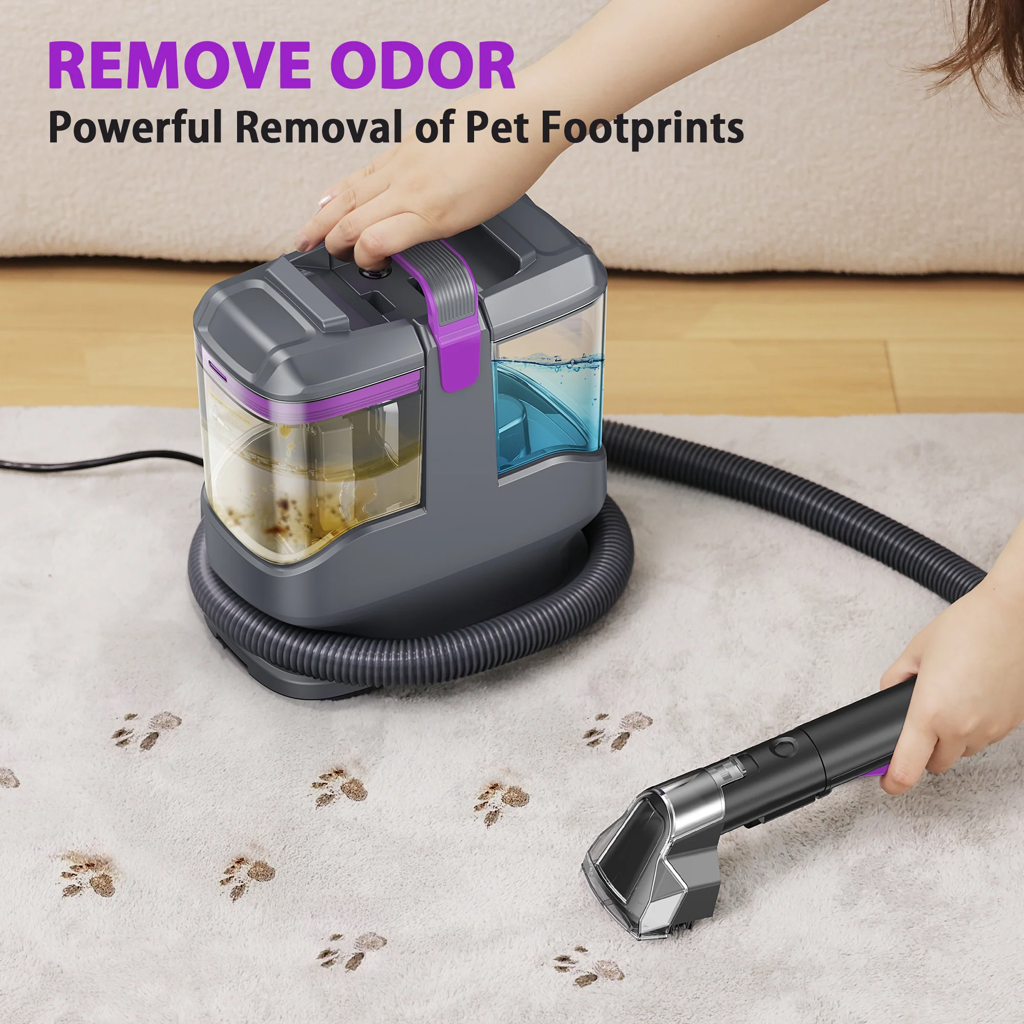 INSE Portable Carpet and Upholstery Vacuum Cleaner, Includes 8.5oz Stain Lifter, C9 - Image 7