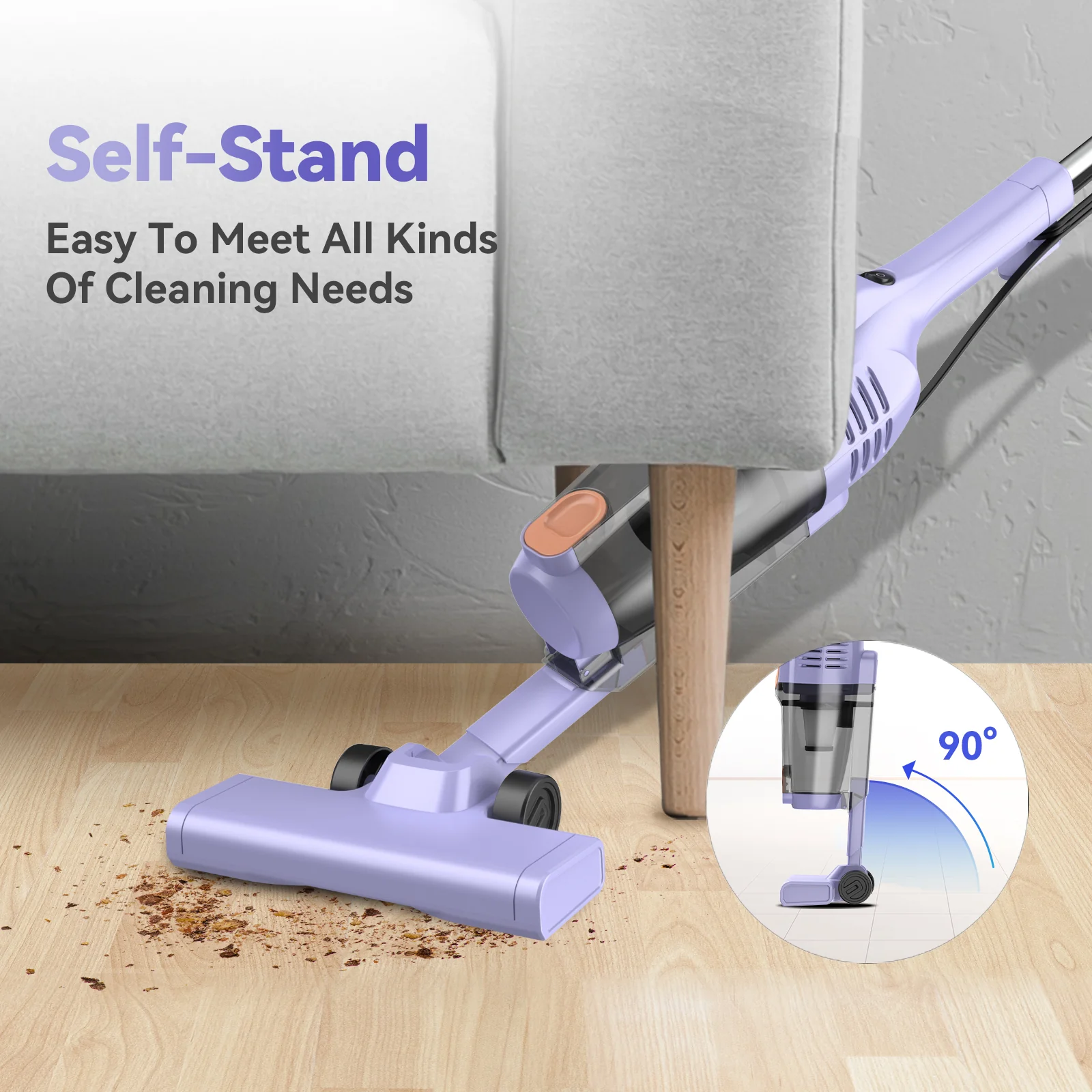 INSE R6X Corded Stick Vacuum Cleaner for Hard floors 15KPa Suction with 600W Motor - Image 7