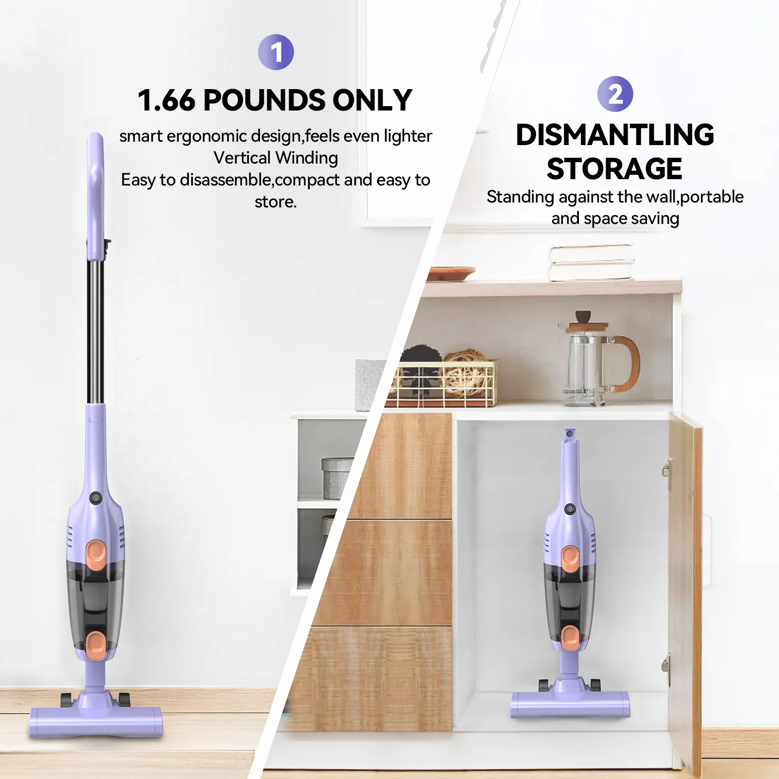 INSE R6X Corded Stick Vacuum Cleaner for Hard floors 15KPa Suction with 600W Motor - Image 8
