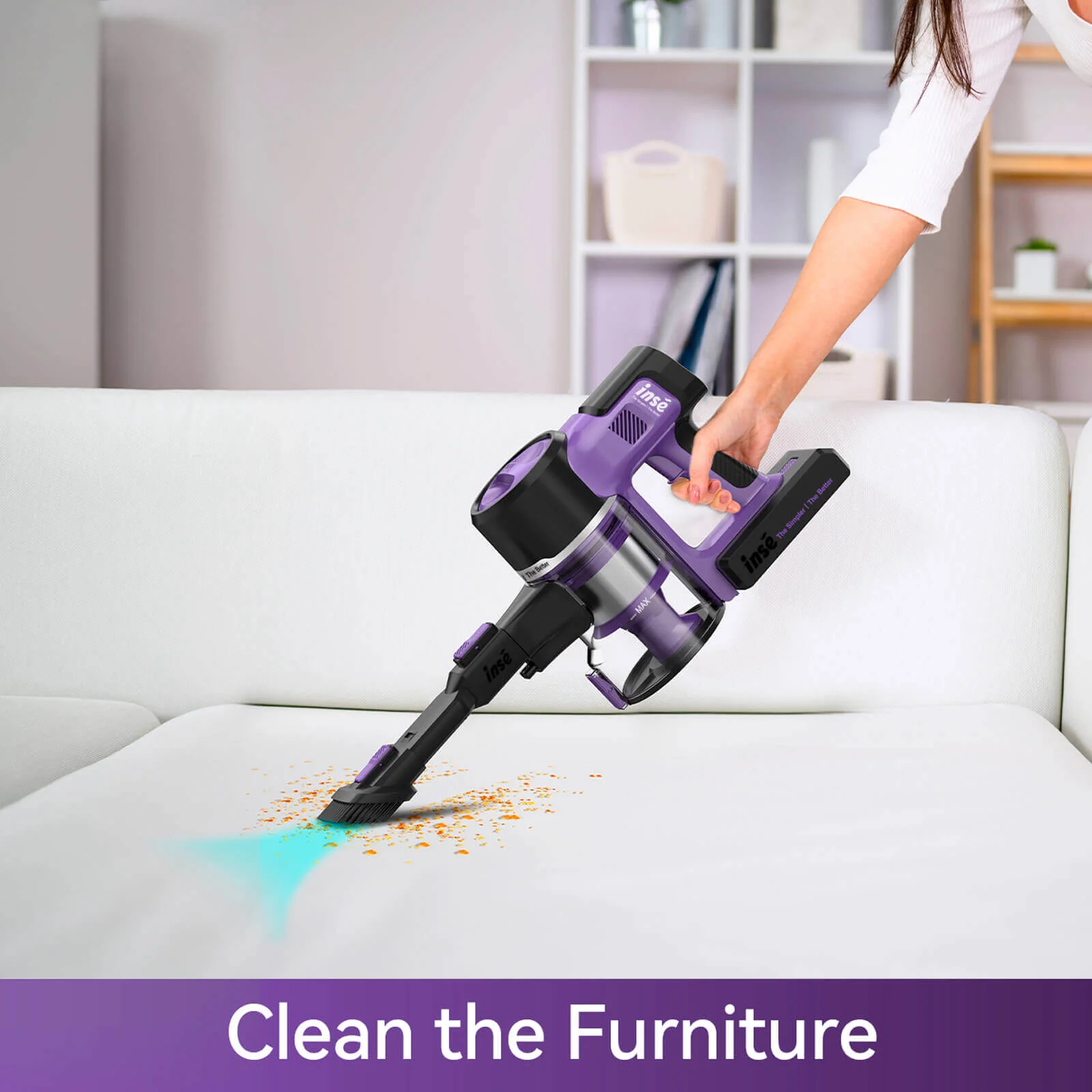 INSE S10 Cordless Vacuum For Pet Hair Power Saving with 26Kpa Powerful Suction - Image 4