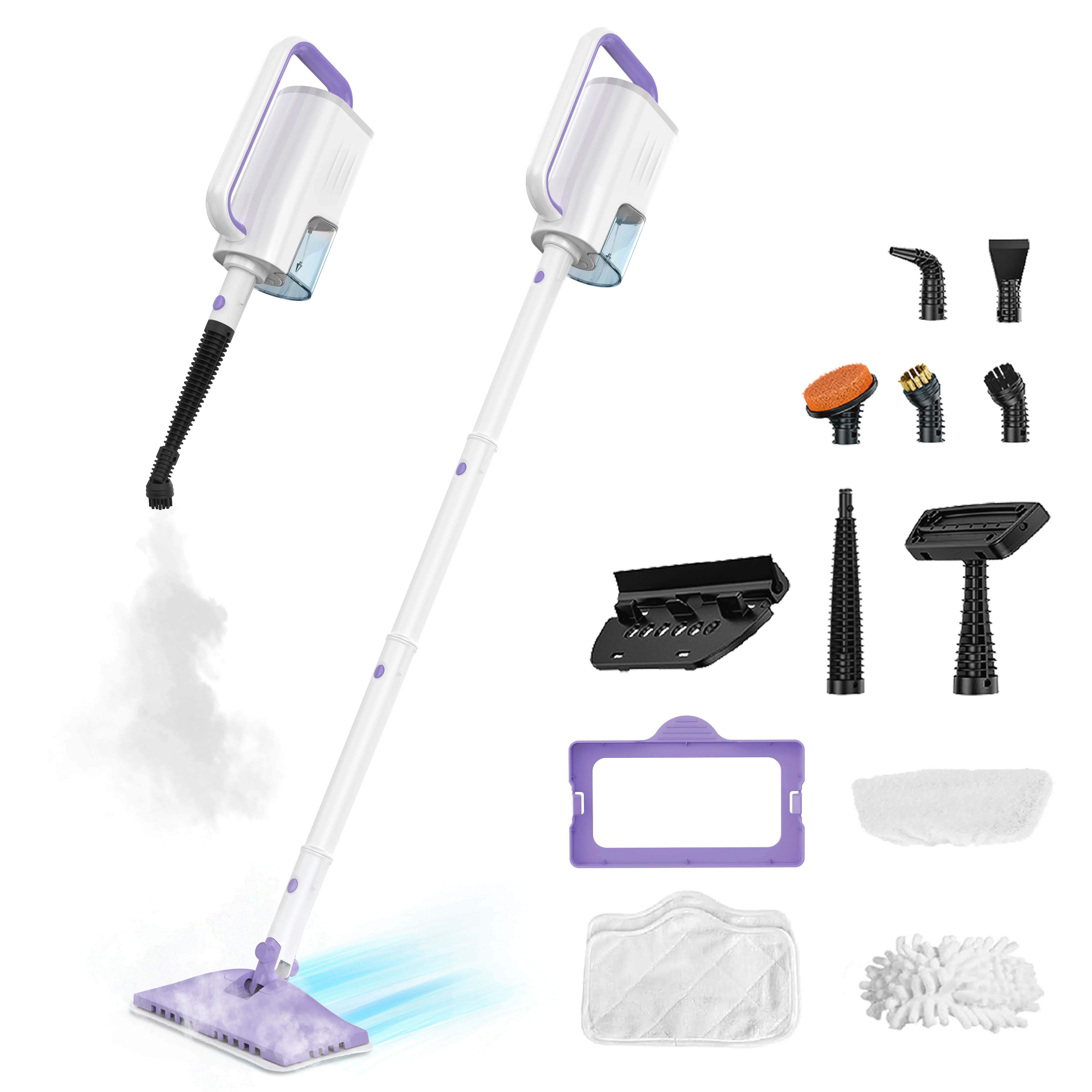 INSE Steam Mop,All-in-One Scrubbing and Sanitizing Detachable Floor Steamer,11 Accessories for Upholstery,Carpet & Furniture,F1 - Image 2