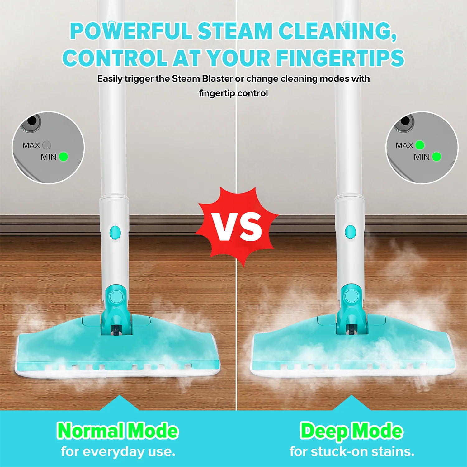 INSE Steam Mop,All-in-One Scrubbing and Sanitizing Detachable Floor Steamer,11 Accessories for Upholstery,Carpet & Furniture,F1 - Image 5