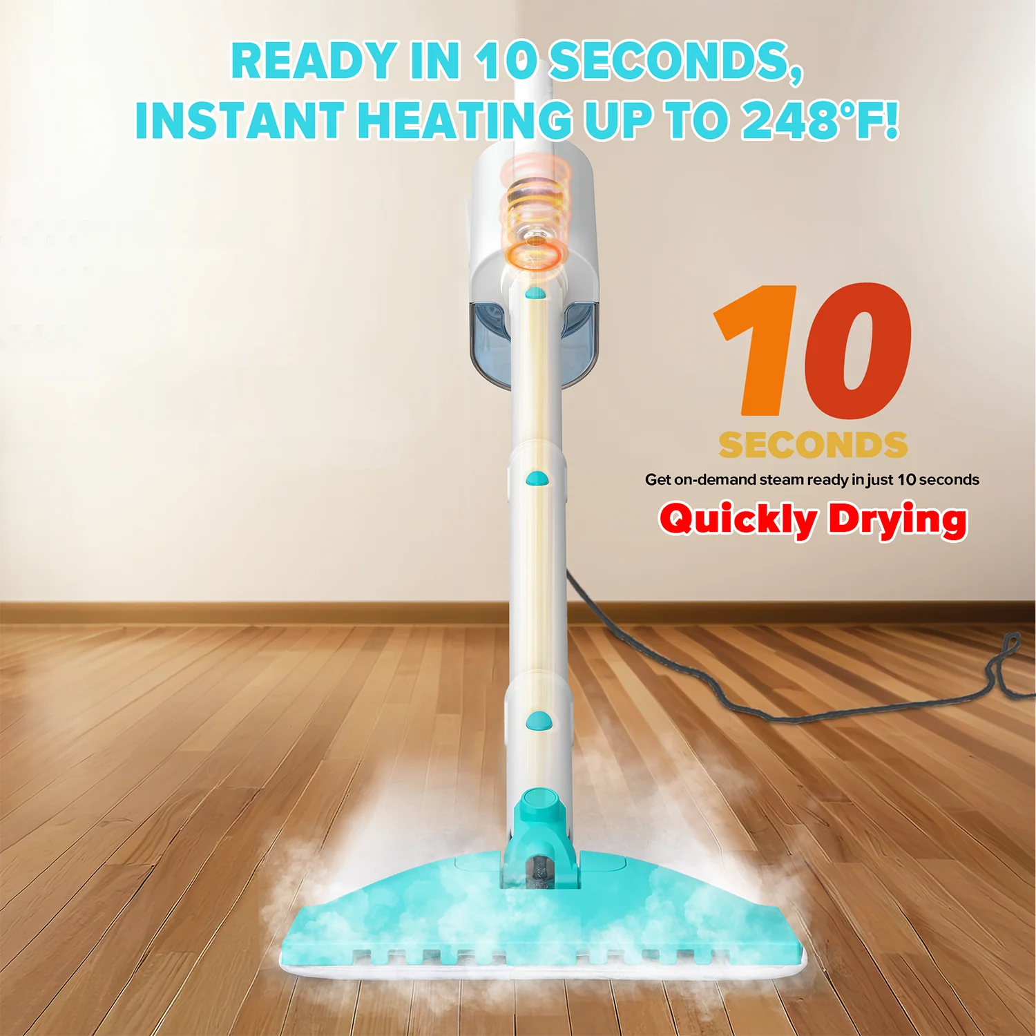 INSE Steam Mop,All-in-One Scrubbing and Sanitizing Detachable Floor Steamer,11 Accessories for Upholstery,Carpet & Furniture,F1 - Image 6