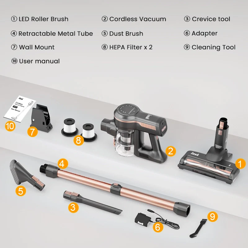 INSE S7P Cordless Stick Vacuum Rechargeable Vac For Hardfloor Carpet - Image 7