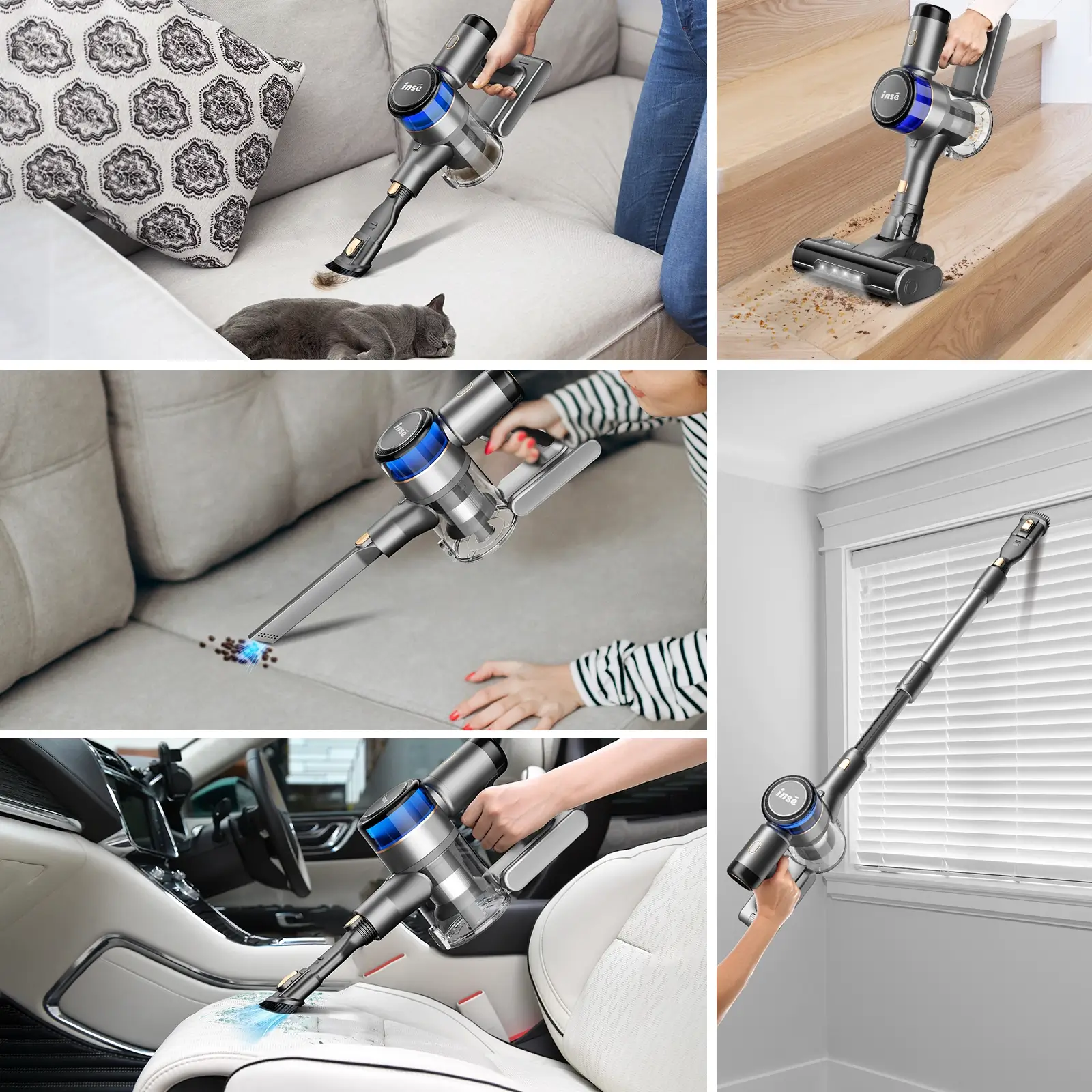 INSE S9X Cordless Stick Vacuum 30Kpa For Carpets With Smart Induction and LED Screen - Image 6