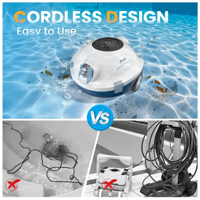INSE Y10 Cordless Pool Vacuum Robot For Above Ground Pool / Inground Pool - Image 2